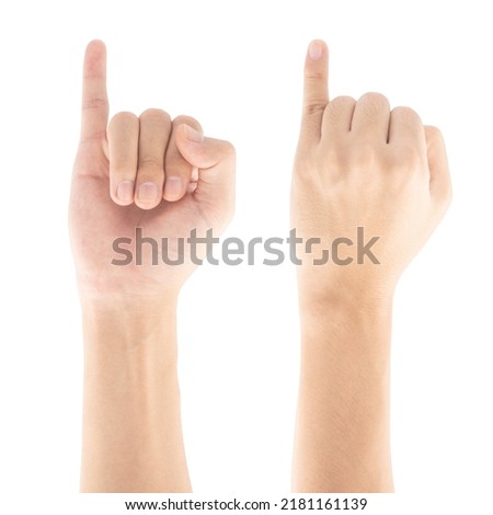 Little finger hand gesture, Isolated on white background, Clipping path Included.
