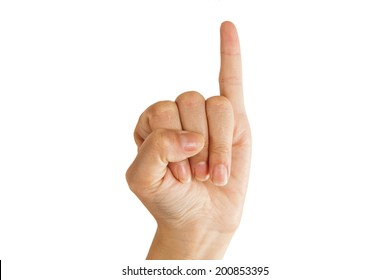 Little Finger In White Background