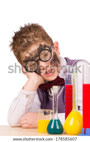 Similar – Image, Stock Photo boy is making science experiments in a laboratory