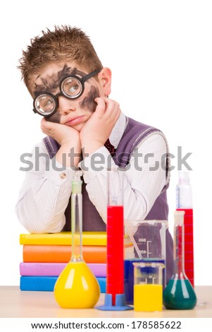 Similar – Image, Stock Photo boy is making science experiments in a laboratory