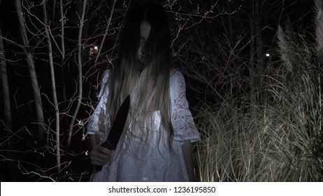 Little Ghost Girl Long Black Hair Stock Photo 1236195850 | Shutterstock