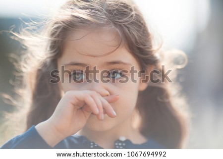 Similar – Adorable little girl combed with pigtails