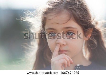 Similar – Adorable little girl combed with pigtails