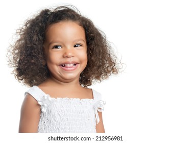 Little Girl Afro Hairstyle Smiling Wearing Stock Photo 212956981 ...