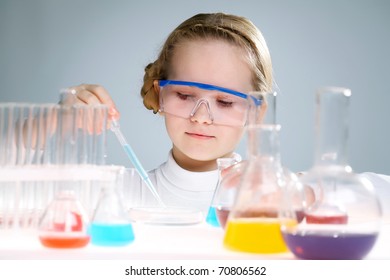 Little Girl Analyzing Chemical Liquid Stock Photo 70806562 | Shutterstock