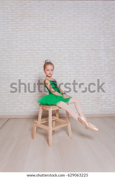 Little Girl Ballerina Dancer Sitting On Stock Photo Edit