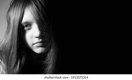 Little Girl Black White Portrait Stock Photo 1913375314 | Shutterstock