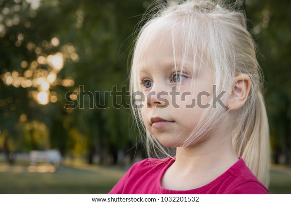 Little Girl Blonde Hair Blue Eyes Stock Photo Edit Now 1032201532
