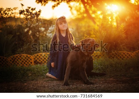 Similar – Foto Bild Mädchen mit Welpe am See