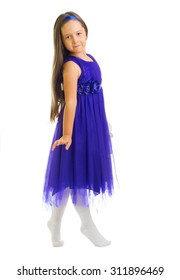 Little Girl Blue Dress Isolated Stock Photo 311896469 