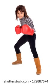 Little Girl Boxing Gloves Isolated 260nw 172887674 