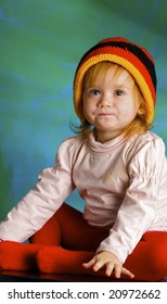 The Little Girl In A Cap Rastafarian With Jamaica