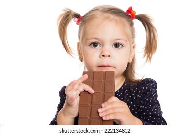 Little Girl Chocolate Bar Isolated On Stock Photo 222134812 | Shutterstock