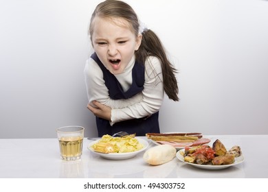 Little Girl Clings Stomach Abdominal Pain Stock Photo 494303752 ...