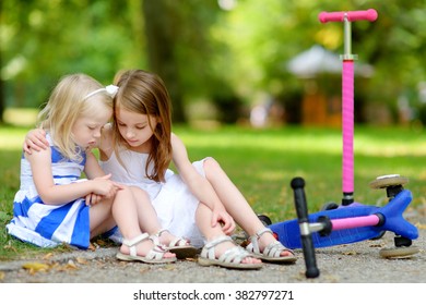 Little Girl Comforting Her Sister After Stock Photo 382797271 ...