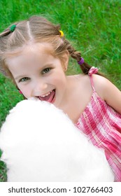 Little Girl With Cotton Candy