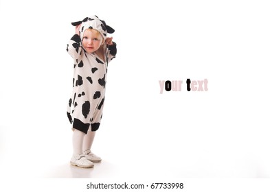 Little Girl In The Cow Costume