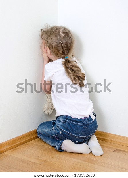 Little Girl Crying Corner Domestic Violence Stock Photo (Edit Now ...