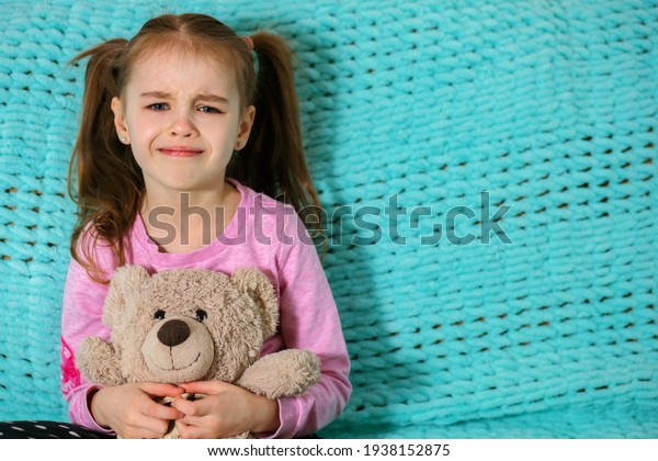 Little Girl Cute Pigtails Upset Crying Stock Photo (edit Now) 1938152875