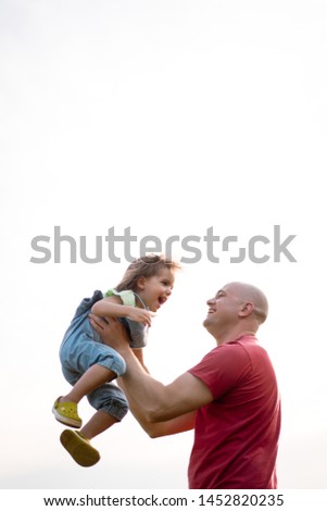 Similar – Image, Stock Photo Father and daughter laughing together