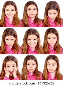 Little Girl Doing Facial Expressions