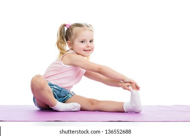 Child Girl Doing Fitness Exercises Stock Photo 133494785 | Shutterstock