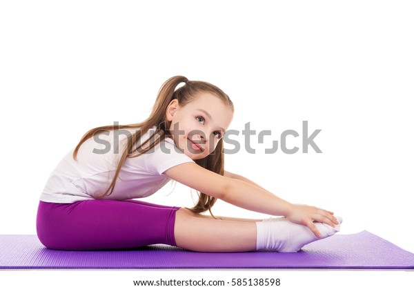 Little Girl Doing Fitness Exercises Stock Photo 585138598 | Shutterstock