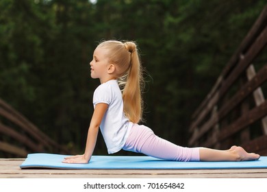 Little Girl Doing Fitness Outdoor Stock Photo 701654842 | Shutterstock