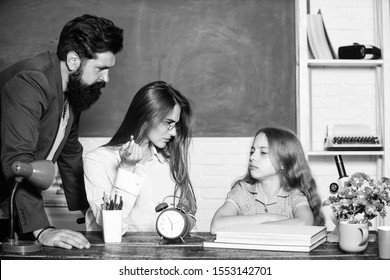 Little Girl Doing Homework. Dad Mom Teaching Child. Intelligent Family. Greatest Drawback Overprotective Parenting Style Underprepared Children. Overprotective Family. Overprotective Parenting Style.