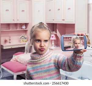 Little Girl Doing Selfie