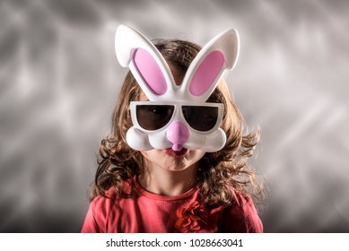 Little Girl With The Easter Bunny Mask