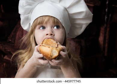 Little Girl Eating Cake, Suit Baker