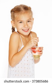 Little Girl Eating Jello