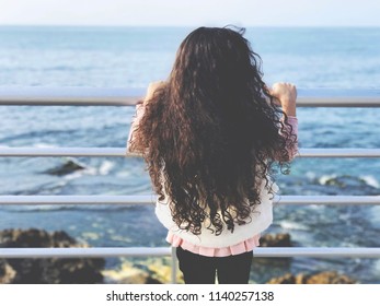 Little Girl Facing Sea Stock Photo 1140257138 | Shutterstock