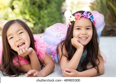 Little Girl In A Fairy Costume.