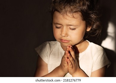 Little Girl Folded Her Hands Prayer Stock Photo 2181276779 | Shutterstock