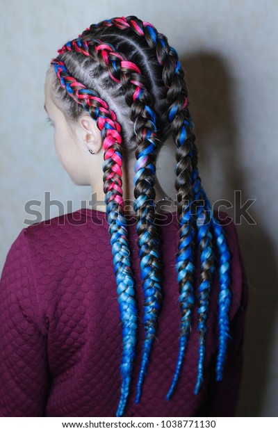 Little Girl Hairdo Out Colored Hair Stock Photo Edit Now 1038771130