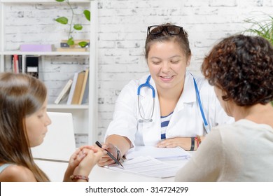 a little girl and her mother to the doctor