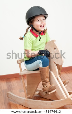 Little girl and horse - rocking chair