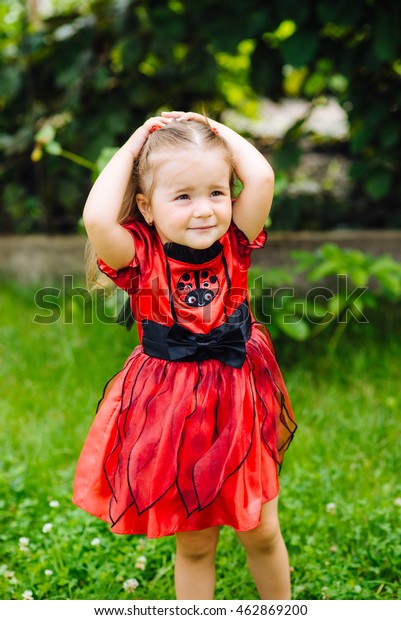 Little Girl Ladybug Costume Holding Hands Stock Photo Edit