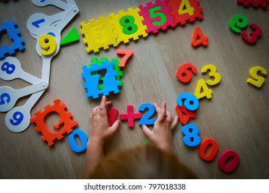 Little Girl Learning Numbers Math Play Stock Photo (Edit Now) 1222333153