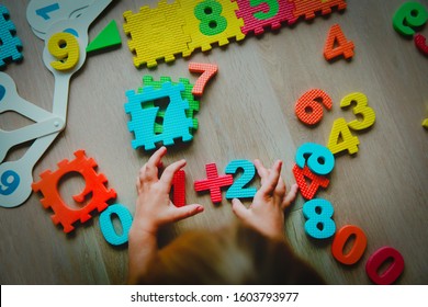 Little Girl Learning Numbers Math Education Stock Photo 1603793977 ...