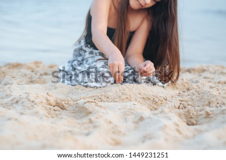 Similar – Image, Stock Photo Thoughtful latin woman on the beach