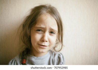 Little Girl Looks Cries Stock Photo 707952985 | Shutterstock