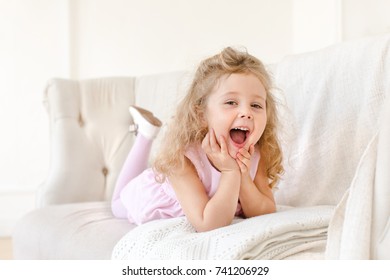 Little Girl Lying On Her Stomach Stock Photo 741206929 | Shutterstock