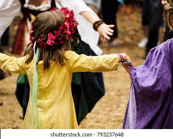 Little Girl At Maypole Dance 