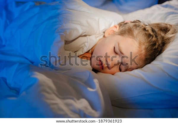 Little Girl Naps Bed Her Room Stock Photo Edit Now