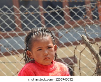 Little Girl Of Nepalese Ethnicity, Lukla, Nepal.