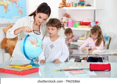 little girl at  nursery school - Powered by Shutterstock