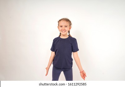 little girl on a white background